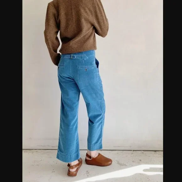 Caron Callahan Dexter Pant in Indigo Corduroy - Picture 2 of 7